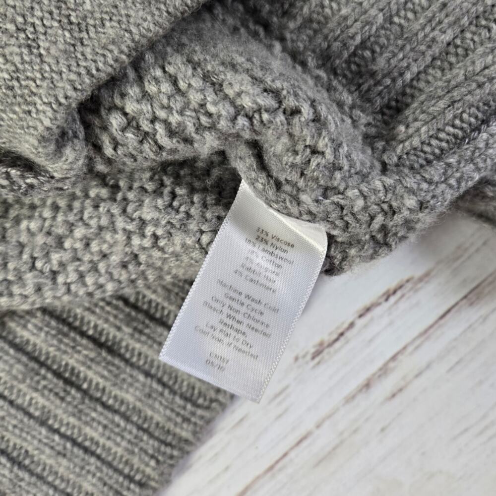 Talbots Gray Button Down Sweater Jacket sz Small - image 6